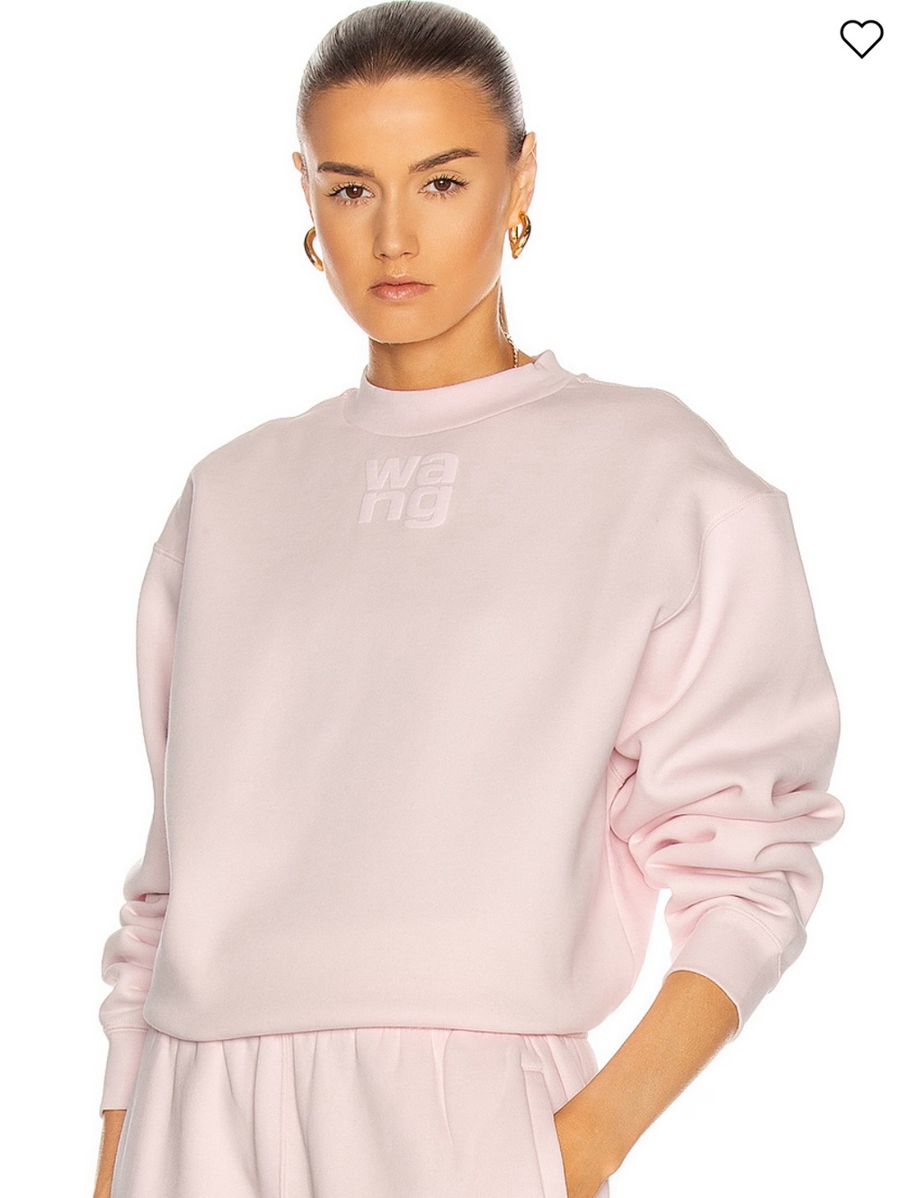 Alexander Wang Pale Pink Embroidered Crewneck Sweatshirt
